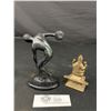 Image 2 : Bronze Discus Thrower Figurine with Small Brass Incense Holder