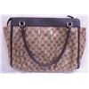 Image 2 : Gucci Beige Brown GG Monogram Crystal Leather Shoulder Bag