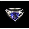 Image 2 : 2.20 ctw Tanzanite and Diamond Ring - 14KT White Gold