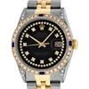 Image 1 : Rolex Mens 2 Tone Black Diamond String Lugs & Sapphire Datejust Wristwatch