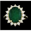 Image 2 : 5.51 ctw Emerald and Diamond Ring - 14KT Yellow Gold