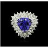 Image 2 : 14KT White Gold 4.94 ctw Tanzanite and Diamond Ring