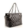 Image 1 : Chanel Vintage Black Quilted Patent Leather Petite Timeless Tote Bag