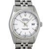 Image 1 : Rolex Mens White Index White Gold Fluted Bezel Datejust Wristwatch