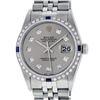 Image 2 : Rolex Mens Stainless Steel Gray Diamond & Sapphire 36MM Datejust Wristwatch