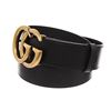 Image 5 : Gucci Black Calfskin Leather Marmont Wide GG Belt 75cm