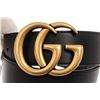 Image 6 : Gucci Black Calfskin Leather Marmont Wide GG Belt 75cm