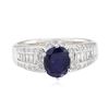 Image 2 : 2.01 ctw Sapphire and Diamond Ring - 14KT White Gold