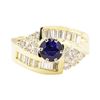 Image 2 : 2.06 ctw Blue Sapphire And Diamond Ring - 14KT Yellow Gold