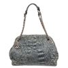 Image 1 : Chanel Grey Black Denim Camelia Large Shoulder Bag