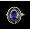 Image 2 : 14KT White Gold 1.80 ctw Tanzanite and Diamond Ring