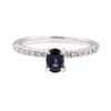 Image 2 : 1.31 ctw Blue Sapphire and Diamond Ring - 14KT White Gold