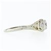 Image 5 : Antique Art Deco 18k White Gold 0.45 ctw European Diamond Solitaire Filigree Rin