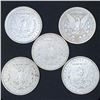Image 2 : (5) Morgan Silver Dollars ABOUT UNCIRCULATED