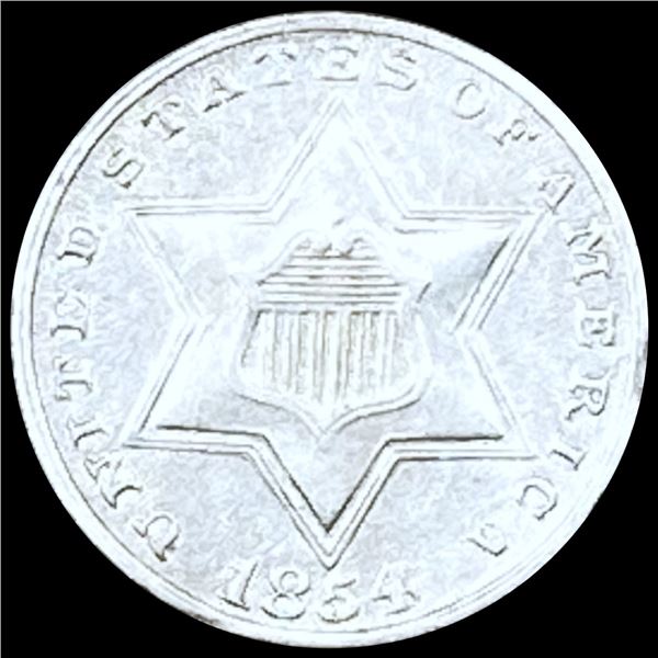 1854 Silver Three Cent UNCIRCULATED
