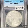 Image 1 : 1882-CC Morgan Silver Dollar ICG - MS65