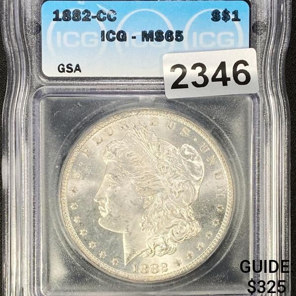 1882-CC Morgan Silver Dollar ICG - MS65