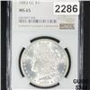 Image 1 : 1883-CC Morgan Silver Dollar NGC - MS65