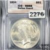 Image 1 : 1924 Dallas Hoard Silver Peace Dollar ICG - MS65
