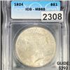 Image 1 : 1924 Silver Peace Dollar ICG - MS65