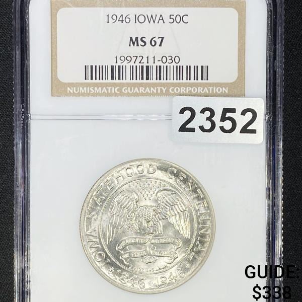 1946 Iowa Half Dollar NGC - MS67