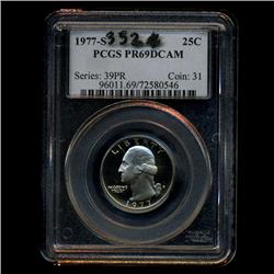 1977S US Washington Proof Quarter Coin Graded GEM  (COI-3524)