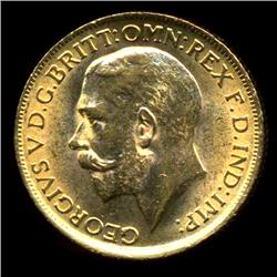 1915 Great Britain Gold Soverign Coin AU+ (COI-614)