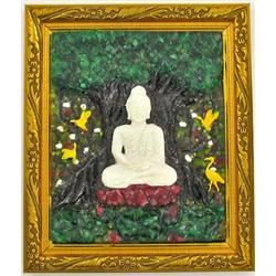 1,500ct. Sapphire Buddha Amulet Statue Picture Frame RETAIL $2250 (GEM-2966)