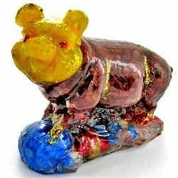 870ct. Pig Statue Statue Fancy Sapphire~Topaz RETAIL $1750 (GEM-2968)