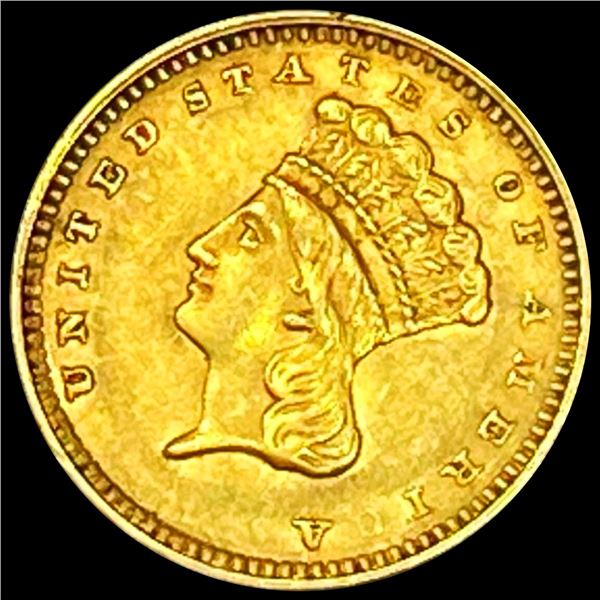 1862 Ty 3 Rare Gold Dollar UNCIRCULATED