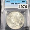 Image 1 : 1922 Silver Peace Dollar ICG - MS65