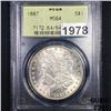 Image 1 : 1887 Morgan Silver Dollar PCGS - MS64