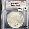 Image 1 : 1922 Silver Peace Dollar ICG - MS65