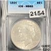 1924 Silver Peace Dollar ICG - MS65