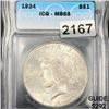 1924 Silver Peace Dollar ICG - MS65