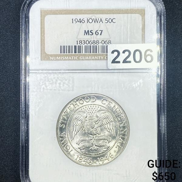 1946 Iowa Half Dollar NGC - MS67