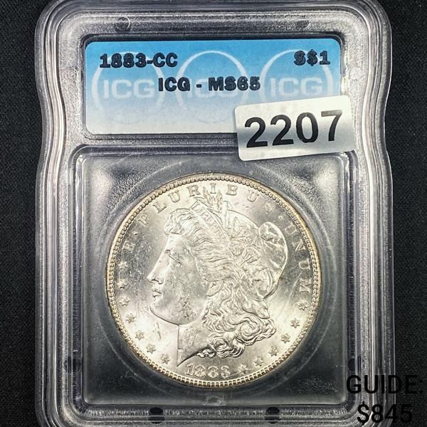 1883-CC Morgan Silver Dollar ICG - MS65