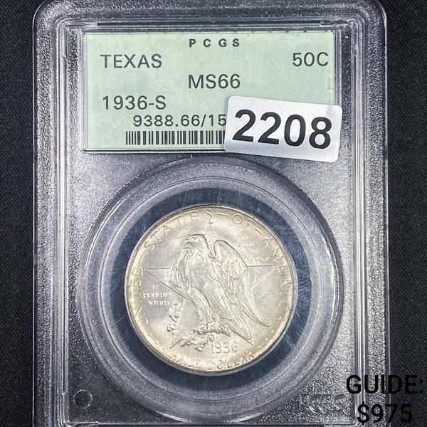 1936-S Texas Half Dollar PCGS - MS66