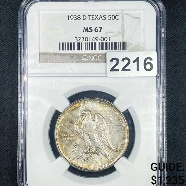 1938-D Texas Half Dollar NGC - MS67