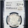 Image 1 : 1884-CC Morgan Silver Dollar NGC - MS62PL