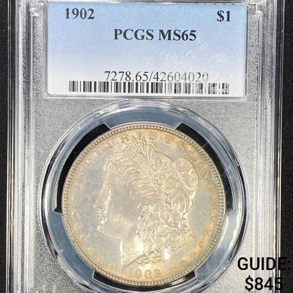 1902 Morgan Silver Dollar PCGS - MS65