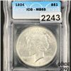 Image 1 : 1924 Silver Peace Dollar ICG - MS65