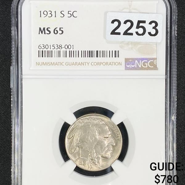 1913-S Buffalo Nickel NGC - MS65