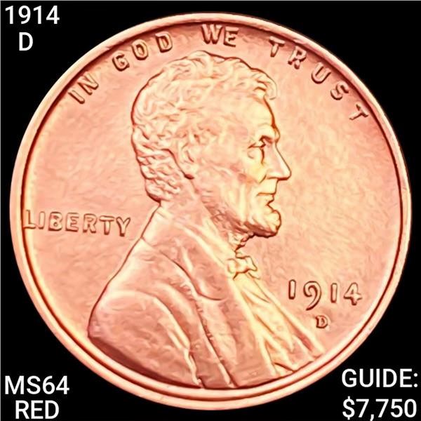 1914-D Lincoln Wheat Cent CHOICE BU RED