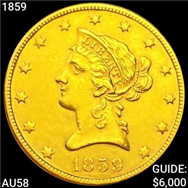 1859 $10 Gold Eagle CHOICE AU