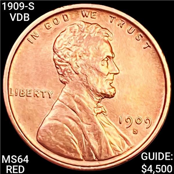1909-S Lincoln Wheat Cent CHOICE BU RED