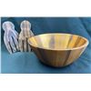 Image 2 : Beautiful Wooden Salad Bowl & Salad Serving Set
