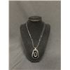Image 1 : Necklace - 17" Black Rope with Black and Silver Pendant