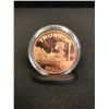 Image 1 : UNCIRCULATED 1 0Z. 999 FINE COPPER COIN DISPLAY TRUMP'S WALL