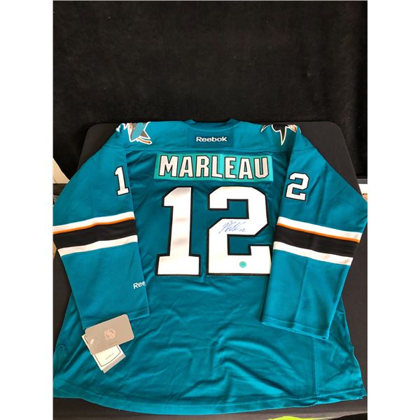 PATRICK MARLEAU SIGNED SAN JOSE SHARKS REEBOK JERSEY (AJ SPORTS COA)